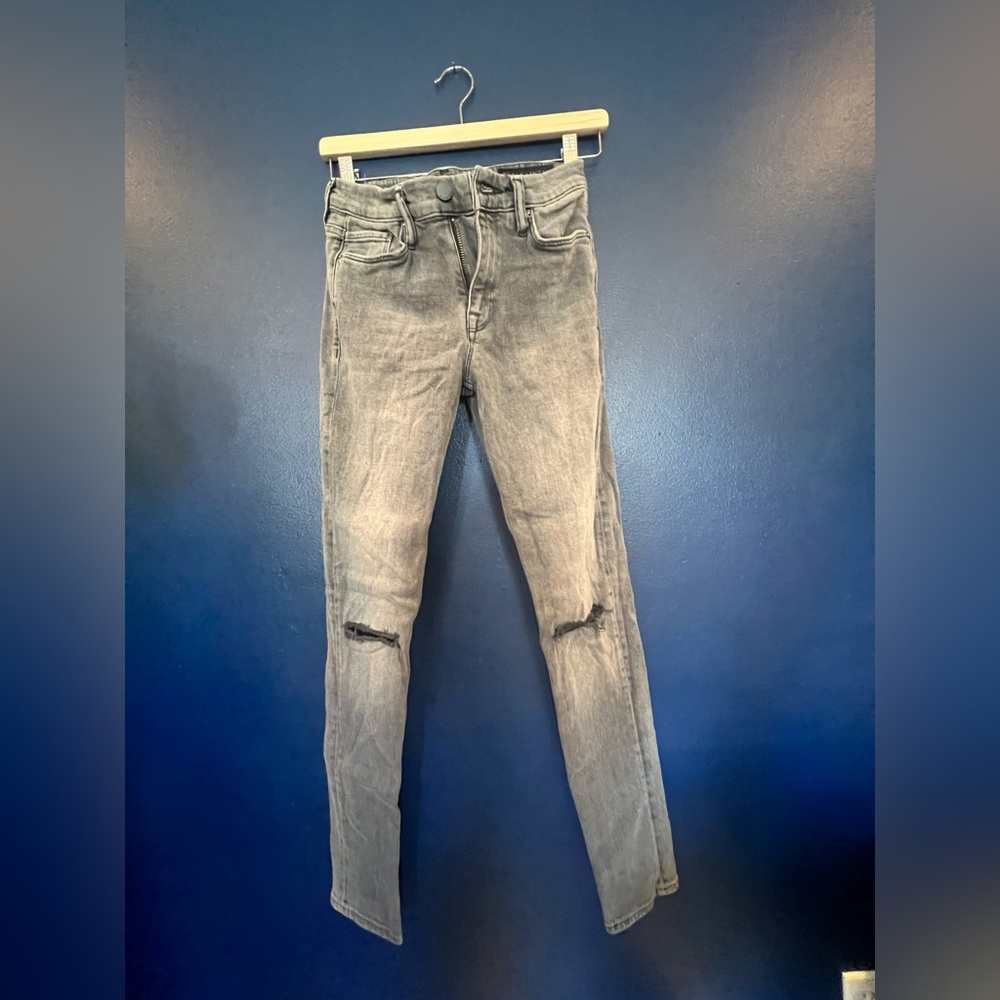 Allsaints distressed gray jeans